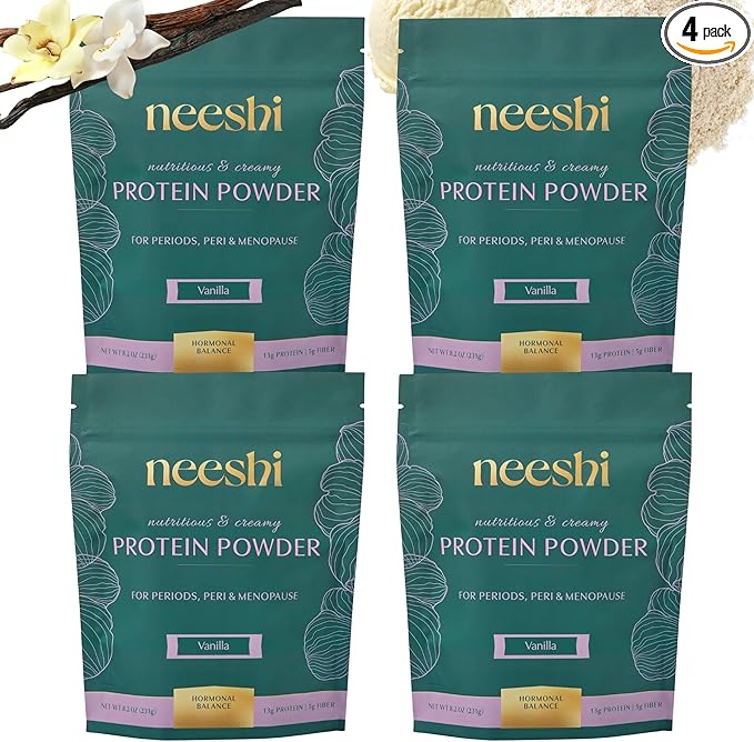 Hormone Balance Protein Powder – PMS & Perimenopause Relief for Cramps, Bloating & Mood Swings – Vegan Plant Based Superfood – 28 Servings