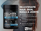 Zeal Naturals Hydrolyzed Collagen Peptides Powder, 10g Protein | Grass-Fed Collagen for Women & Men | Essential Amino Acids | Hair, Skin, Nails, Bone Health | 60 Servings, Unflavored, 23.53 oz.