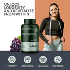 HMS Nutrition Resveratrol 1400 mg per Serving — 120 Vegan Capsules | High‑Potency Trans‑Resveratrol with Acai, Grape Seed & Green Tea | Antioxidant, Cellular & Heart Support