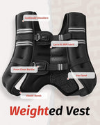 ZELUS Weighted Vest, 6lb/8lb/12lb/16lb/20lb/25lb/30lb Weight Vest with Reflective Stripe for Workout, Strength Training, Running, Fitness, Muscle Building, Weight Loss, Weightlifting