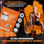 USDA Organic Ultra-Micronized Creatine Gummies for Men & Women; Orange Max Absorption 5g Creatine Gummies Sugar Free for Muscle Gain, Energy & Recovery; Muscle Builder for Women with Pouch - 120 Count