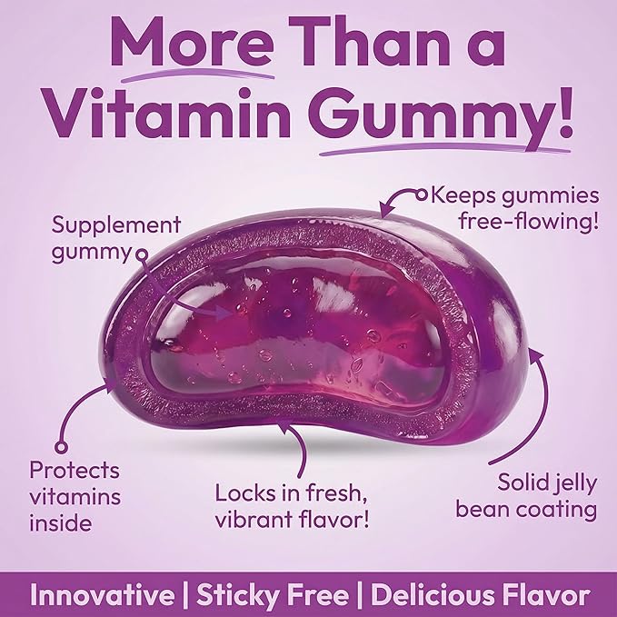 Human Beanz Multivitamin Jelly Bean Gummies with Zinc for Men and Women, Immune Support Dietary Supplements for Adults, Vegetarian, 120 Berry Blast Jelly Beans, Kosher
