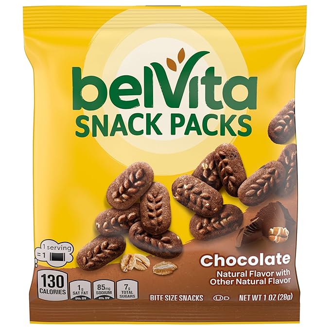 belVita Bite Size Snacks Variety Pack, Blueberry, Chocolate and Cinnamon Brown Sugar Crunchy Bites, 40 Snack Packs