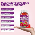 Lofux Magnesium Glycinate Gummies 400mg, Sugar Free Magnesium Gummies for Adults Women, Men, Chewable Supplement Gummy with L-Threonate, Vitamin D, B6, CoQ10 - for Calm, Sleep, Body Relaxation, 120 Ct