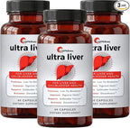 UpWellness Ultra Liver Supplement for Liver Support and Gallbladder Support - Powered by TMG, NAC Milk Thistle, and More - Liver Cleanse Detox & Repair - 60 Capsules - 3 Pack