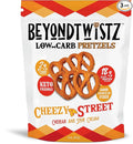 BeyondTwistz Low Carb Pretzels, Cheezy Street, Keto Friendly, 2g Net Carbs, 18g Protein, Powered By HealthSense® High Fiber Wheat Flour, Family Size 8oz Bag, Pack of 3