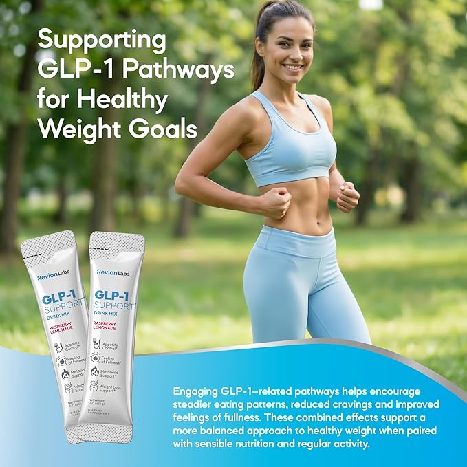 GLP-1 Support Drink Mix Powder - Weight Loss Support Natural Appetite Suppressant & Metabolic Booster for Women Men - Daily Fat Burn Cravings Control & Gut Health GLP1 Support Supplement
