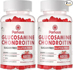 Glucosamine Chondroitin Gummies with MSM & Elderberry Extra Strength - Joint Support, Antioxidant Immune Support Supplement for Adults, Men & Women.Strawberry-2pack