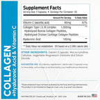 ForestLeaf Multi Collagen Pills with Hyaluronic Acid + Vitamin C | Hydrolyzed Collagen Supplements for Women or Men | Multi Collagen Capsules Peptides for Skin, Wrinkles, 240
