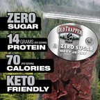 Old Trapper Zero Sugar Beef Jerky, Eight-Ounce Individual Package, Natural Wood Smoked Keto-Friendly Snack, 14 Grams of Protein, 70 Calories, and Zero Sugar Per Serving (Pack of One)