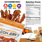 Bacon Jerky Variety Pack | 5 Flavors & Up to 24g Protein Per Bag | Fully Cooked, Tender, Easy to Chew, USA Made, High Protein Carnivore Snacks | Unique Gifts for Men (5 Bags)