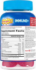 Emergen-C Immune+ Triple Action Immune Support Gummies, BetaVia (R), 1000mg Vitamin C, B Vitamins, Vitamin D and Antioxidants, Raspberry – 45 Count