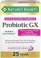 Nature's Bounty Probiotic GX, Helps with Occasional Gas and Bloating, Dietary Supplement, Digestive Health, 25 Capsules