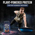 Vega Sport Vegan Protein Powder + Recovery - 30g Plant Based Protein per Serving, Mocha, 19 Servings, 5g BCAAs, Probiotics, NSF Certified, for Shakes & Smoothies, 1.8lbs (Packaging May Vary)