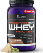 Ultimate Nutrition Prostar Whey Protein Powder Isolate, Cardamon - Low Carb, High Protein Powder Shake for Muscle Gain & Recovery - Low Sodium, Low-Fat & Keto Friendly - 2 lbs Tub