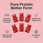 Protein Gummies – 12g High Protein Snack, Mixed Berry Flavor, No Added Sugar, Whey Protein Gummies, Supports Muscle Recovery, Post Workout Supplement