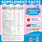 Saffron + Magnesium Glycinate+ Omega-3 - Calm Focus Gummies for Kids 4+, Saffron Extract Supplement with L-Theanine, Holy Basil, Rosemary, B6, B9, B12, D3 for Happy Mood, Cognition, ZZz, Sugar Free