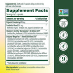 MegaFood MegaFlora Probiotics and Prebiotics for Women with 14 Strains & 50 Billion CFUs, Cranberry, Digestive Health, Vegetarian, Prebiotics and Probiotics for Women - 90 Capsules (45 Servings)