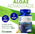 Vegan Omega 3 Supplement – Algae Omega 3 with DHA EPA DPA – Vegan Capsules from Algal – Fish Oil Alternative – Plant-Based Algae Oil Formula – Non-GMO, Carrageenan-Free (120 Capsules, 2 Month Supply)