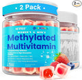Methylated Multivitamin for Women & Men Gummies w/ Omega-3, Calcium, D3 K2, Methylfolate & B12, TMG, Daily Vitamin A, C, E, B Complex, Magnesium, CoQ10, Probiotic for Overall Health- Vegan, 2 Pack