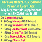 Moringa Irish Sea Moss Chlorophyll EGCg Green Tea Burdock Root Bladderwrack Super Greens Gummies, Powder Capsules Pills Liquid Drops Oil Tincture Supplement Supplements Alt, Organic Green Seamoss