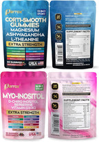 Soothe & Smooth Bundle Gummies - Cortisol & Myo-Inositol Supplement with D-Chiro Inositol, Berberine, Magenesium, Ashwagandha, L-Theanine, Vitamins D3+K2 & B12, Folate, Zinc Lion's Mane (150 Gummies)
