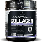 SASCHA FITNESS Hydrolyzed Multi Collagen Peptides Tipes 1,2 & 3 |Hyaluronic Acid|Biotin Cynatine HSN|Vitamin C & E |for Hairs, Skin & Bone Support|Chocolate Flavor
