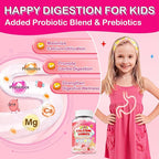 Kids Calcium Gummies with D3 & Magnesium for 4+: Sugar Free Calcium Citrate with Vitamin D3, K2, Zinc, Probiotics & Prebiotics for Kids - Gluten Free, Non-GMO,Vegan, Natural Strawberry Flavor