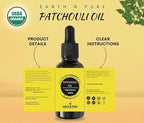 Earth N Pure Patchouli Essential Oil Natural & Therapeutic Grade for Aromatherapy, Skin & Hair Care with Glass Dropper 30 ml