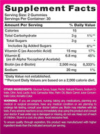 PINK Hair Skin Nails Gummies | Plus 2,500 mcg of Biotin | 60 Count | Non-GMO & Gluten Free Vitamins for Women | Strawberry Flavor