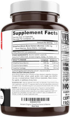Grass Fed Bone Marrow Supplement, 3060mg, Skin, Oral Health, and Joint Support Supplement, Promotes Whole-Body Wellness, Non GMO Whole Bone Extract, 180 Capsules