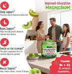 Center-Filled Magnesium Glycinate Gummies 400MG - High Absorption for Kids, Teens & Adults - Supplement for Sleep, Calm & Muscle Relaxation with B6 & D3 - Gluten Free & Vegan Friendly - 120 Count