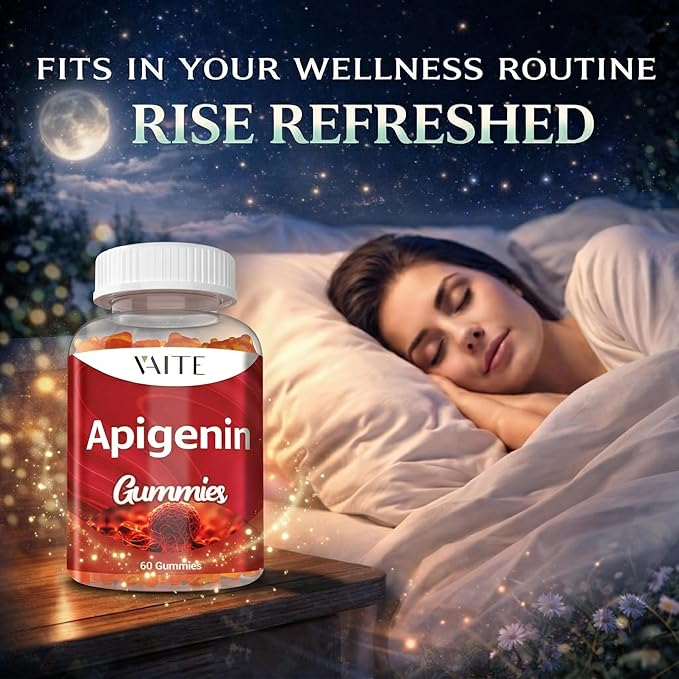 VAITE Apigenin Supplement 150mg - Chamomile Extract Vegan Gummies with Flavonoids, Bioflavonoids & Polyphenols - Plant-Based Relaxation Support - Liposomal Calm Formula - Non-GMO Herbal Mood Balance