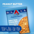 Atkins Peanut Butter High Protein Cookie, Keto Snacks, 3g Net Carb, 1g Sugar, Low Sugar Snacks, Low Carb Treats, 4 Count