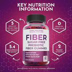 Atlantis Nutrition Sugar Free Fiber Gummies for Adults - 5G Fiber Supplement Formulated with 5.4G Prebiotic Digestive Blend/Serving - Supports Gut Health & Healthy Digestion - 2-Pack 120 Gummies
