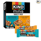 KIND Mini Snack Bars Variety Pack, Gluten Free, Low Sugar, Low Calorie Snacks, Dark Chocolate Nuts & Sea Salt, Caramel Almond & Sea Salt, 20 Count