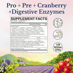 Vitalitown Probiotics for Women 120 Billion CFUs, 30 Strains, with Prebiotics & Digestive Enzymes & Cranberry, Gut & Vaginal Health, Vegan 30 (Pack of 1) Delayed Release Caps