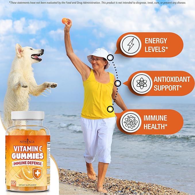 NEW AGE Vitamin C Gummies Orange Vitamin C Gummy - Supports Healthy Immune System - Vegetarian Without Gluten (180 Gummies)
