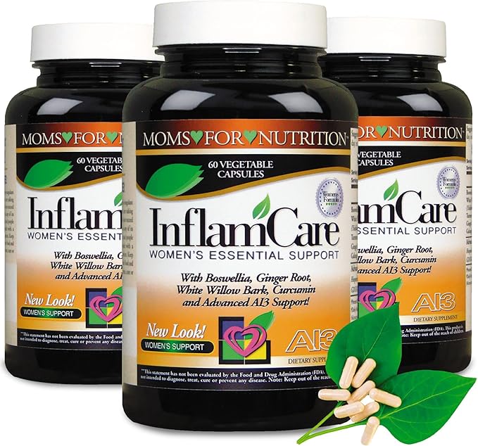 Natural InflamCare 3000MG Essential Synergy Women's by Moms For Nutrition - - Gluten Free - 60 Count
