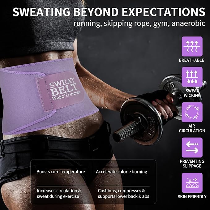 Lisacool Waist Trainer for Women,Waist Sweat Band for Women,Belt for Weight Loss, Belly Band,Stomach Wrap Lumbar Support