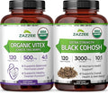 Organic Hormone Balance for Women | Organic Black Cohosh & Vitex Chasteberry Supplements for Women for Cycle Regulation Fertility Support & Overall Hormonal Balance | ISO Lab Tested (120 Servings)