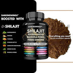 8-in-1 Shilajit 9000 Panax Ginseng 1500MG Ashwagandha 2000MG Rhodiola Rosea 1000MG, Turmeric 500MG, Gingko Biloba 500mg, Stinging Nettle 250MG, Cordyceps Mushroom 500 MG for Full Body Power