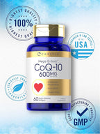 Carlyle CoQ10 600 mg Softgels | 60 Count | Mega Q-Sorb Coenzyme Q-10 | with Black Pepper Extract | Non-GMO & Gluten Free Supplement