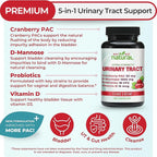 Why Not Natural 5-in-1 UTI Pills with D Mannose, Cranberry PAC Extract, Probiotics and Vitamin D - Urinary Health Formula for Women and Men