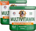 Dog Vitamins + Glucosamine - Chewable Multivitamins + Probiotics, Omega - Hip & Joint Support, Skin & Coat, Gut Health - Adult & Senior - Large & Small Breed - 240 Chews