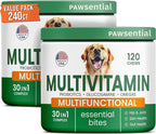 Dog Vitamins + Glucosamine - Chewable Multivitamins + Probiotics, Omega - Hip & Joint Support, Skin & Coat, Gut Health - Adult & Senior - Large & Small Breed - 240 Chews