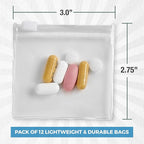Zippered Pill Pouch Bags - 240 Pcs, Slide Lock Clear Plastic Mini Bags, BPA-Free for Pills Vitamins, Supplements, Medications, Jewelry, Crafts, Small Objects - Self-Sealing, Reusable, Travel-Friendly
