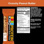 KIND Protein Snack Bar, Crunchy Peanut Butter, Healthy Snacks, Gluten Free, 12g Plant Protein, 12 Count