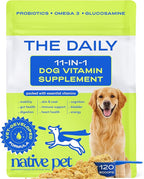 Native Pet The Daily Dog Vitamins & Supplements - 11-in-1 Multivitamin Powder for Dogs - Supports Whole Body Health, Digestion, Mobility & Immunity with Collagen, Glucosamine & Probiotics –120 Scoops
