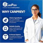 CanPrev Magnesium Bisglycinate Chelated + GABA & Melatonin, 120 Veg Caps, 120-Day Supply, Support Restful Night, Muscle Function, Promote Relaxation & Balanced Sleep-Wake Cycle, Vegan, No GMO & Gluten